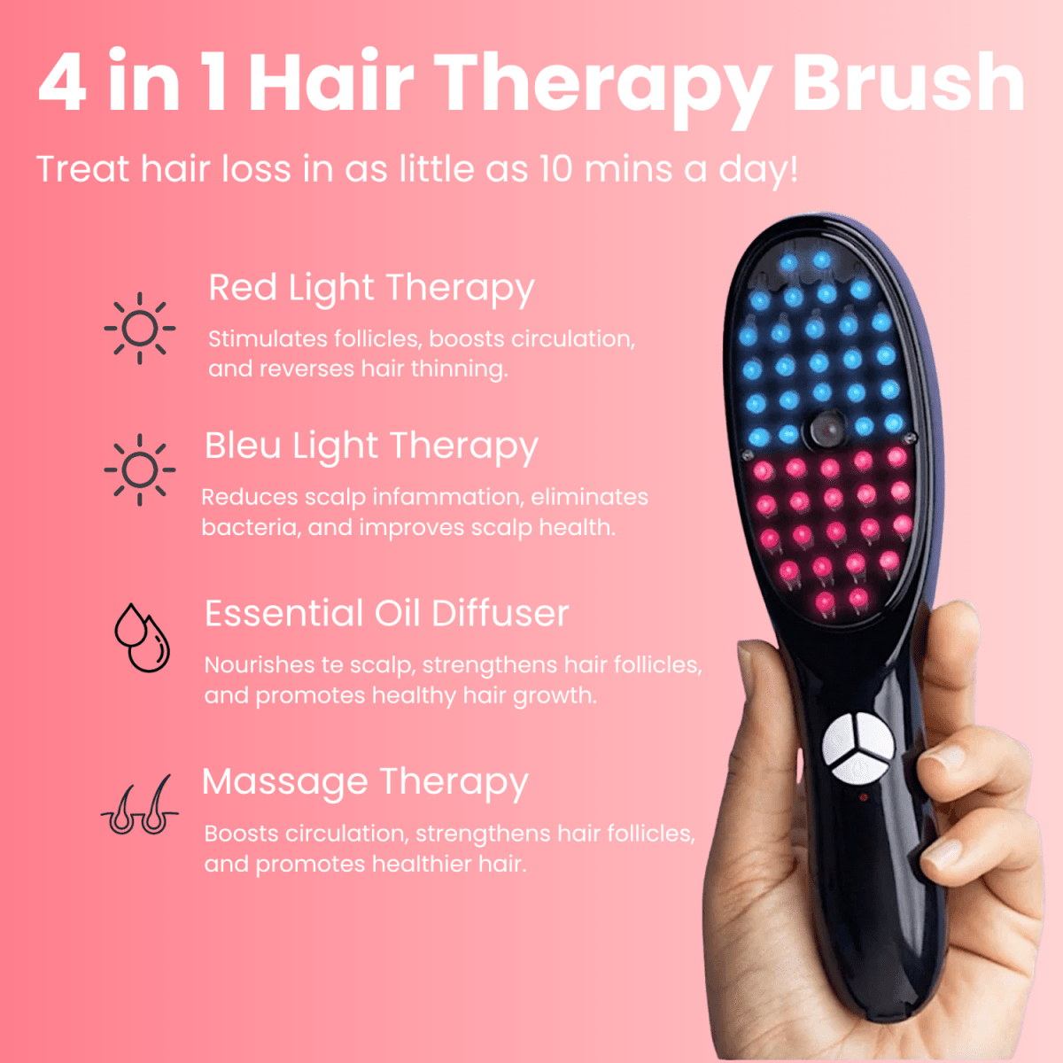 Nuri™ 4 in 1 Hair Therapy Brush - Elanuri